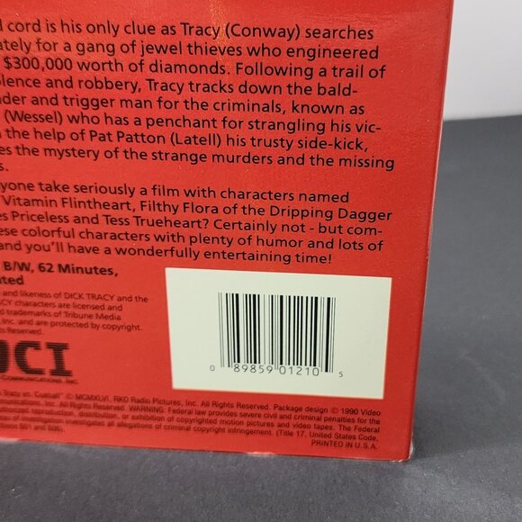 Dick Tracy Dilemma Cruesome Cueball VHS Tapes 1990 by Chester Gould - Lot Of 3 - Picture 4 of 6